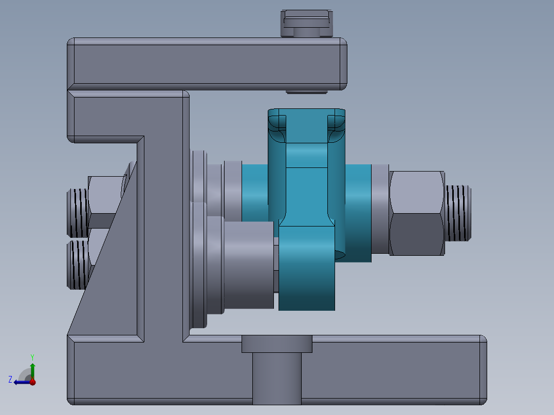 气门摇臂轴支座3mm孔夹具设计带三维二维说明书右视图
