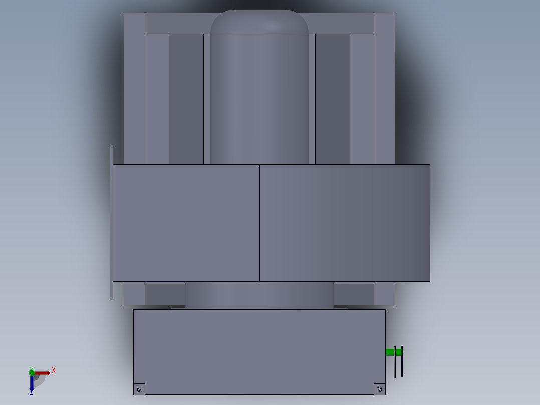 可调风量大小的风机风箱俯视图