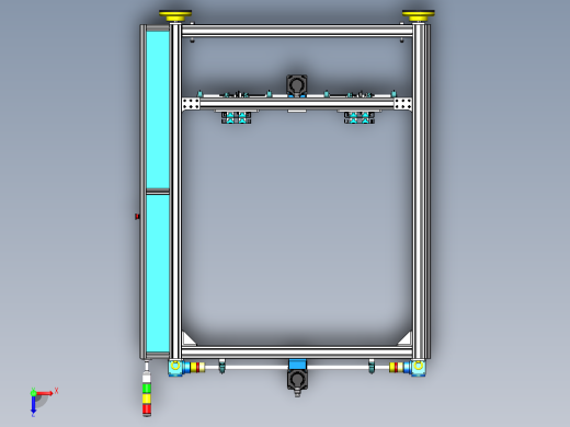 A23 自动伸缩轻型货叉双滚珠丝杆升降机 3D模型俯视缩略图