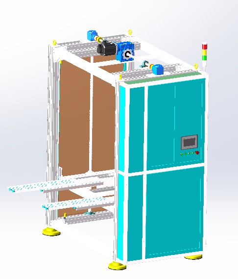 A23 自动伸缩轻型货叉双滚珠丝杆升降机 3D模型