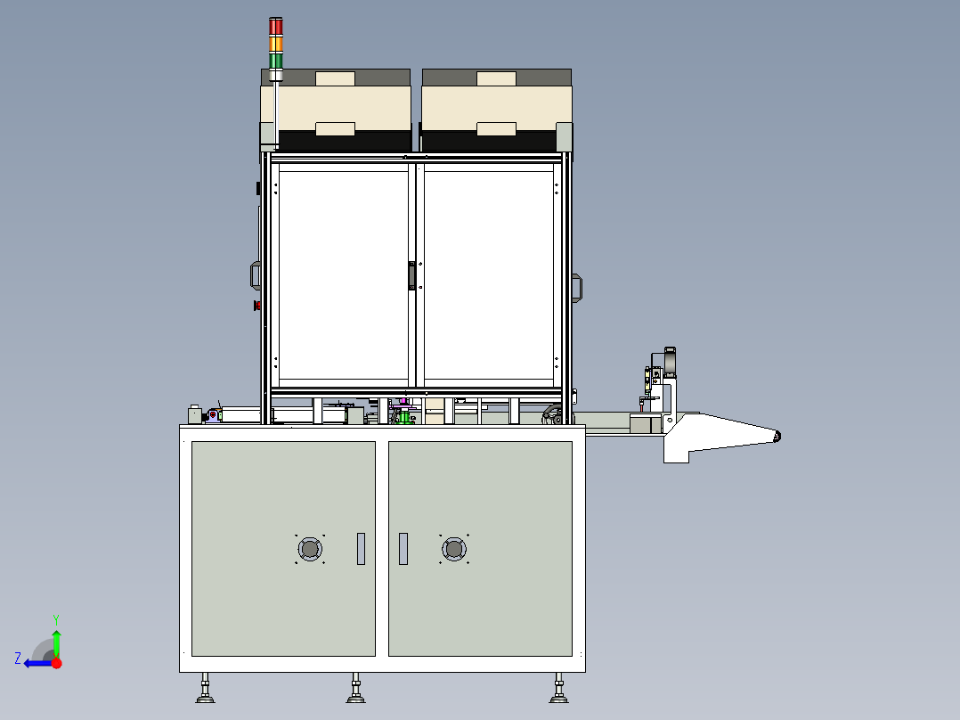 手机与平板电脑屏幕全自动组装机右视图
