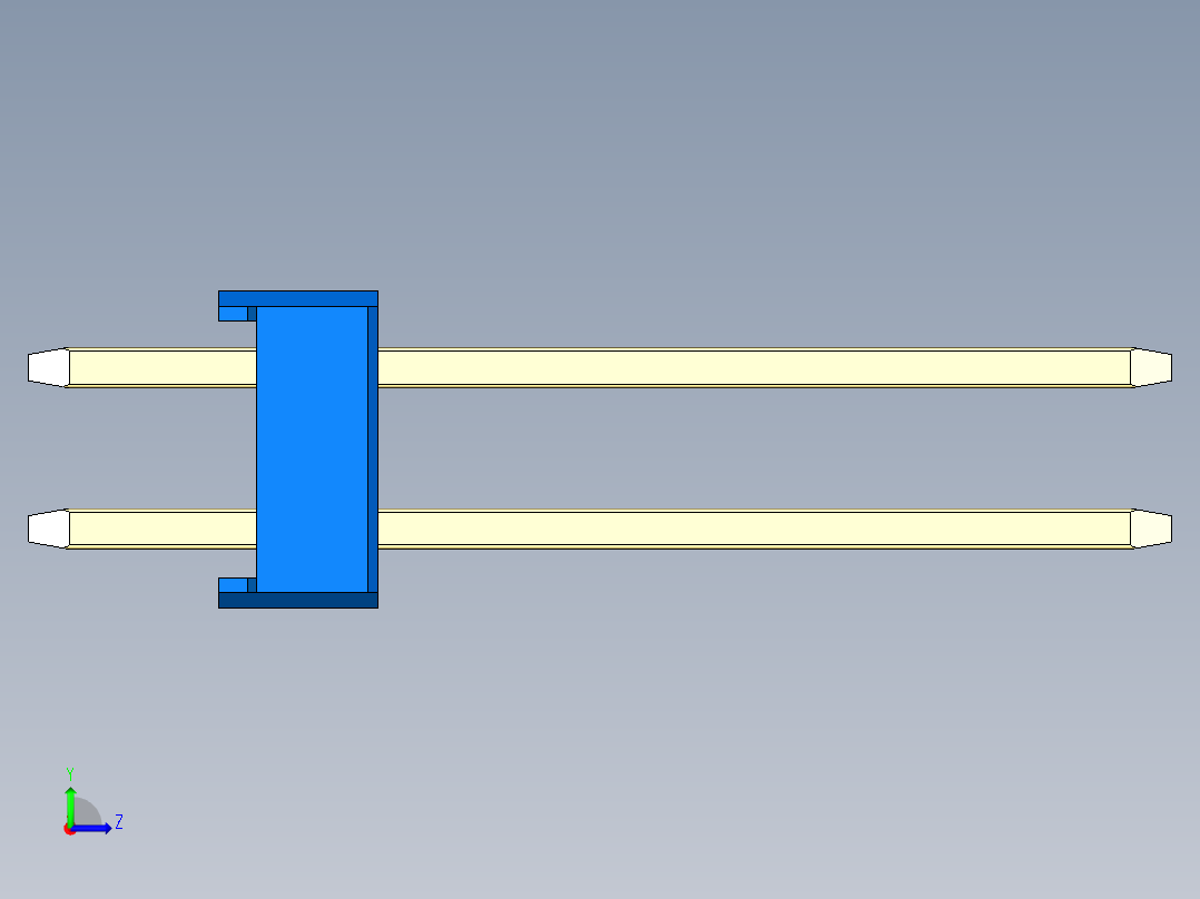 彩色公头100mil（2.54mm）系列-DS1021_blue_2x02p_100mil_Type5_rev1.0左视图