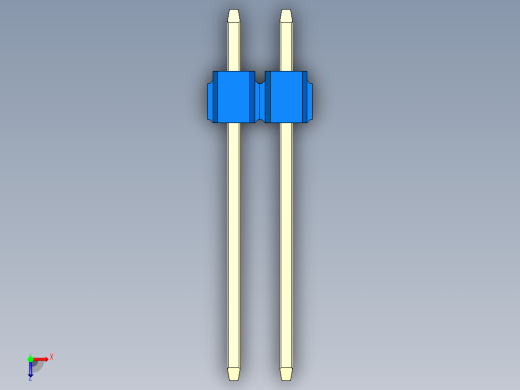 彩色公头100mil（2.54mm）系列-DS1021_blue_2x02p_100mil_Type5_rev1.0俯视缩略图