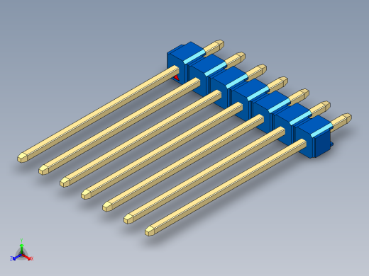彩色公头100mil（2.54mm）系列-DS1021_blue_1x07p_100mil_Type19_rev1.0正等轴测缩略图