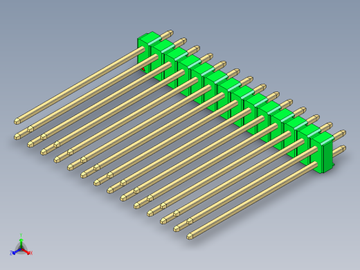 彩色公头100mil（2.54mm）系列-DS1021_green_2x14p_100mil_Type43_rev1.0