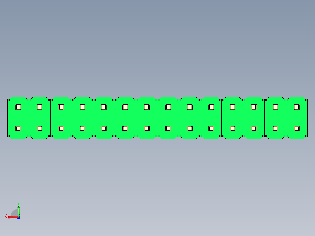 彩色公头100mil（2.54mm）系列-DS1021_green_2x14p_100mil_Type43_rev1.0后视图