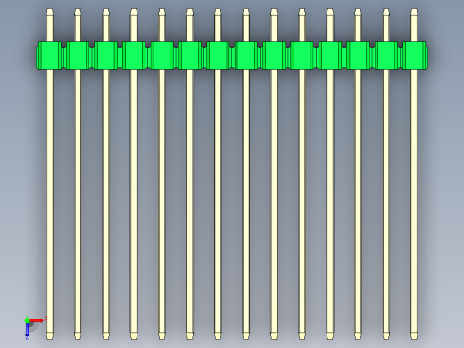 彩色公头100mil（2.54mm）系列-DS1021_green_2x14p_100mil_Type43_rev1.0俯视缩略图
