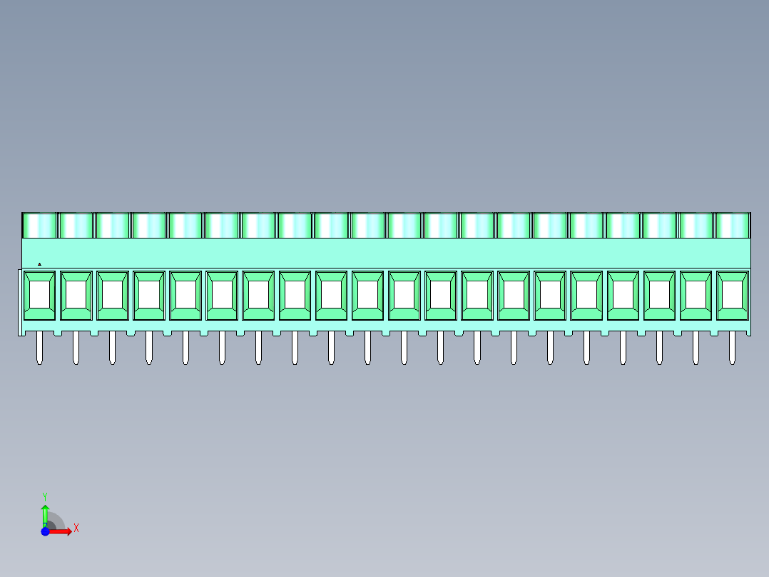 DEGSON DG636 系列 6.357.629.52mm 接线端子-DG636-6.35-20P-14-00AH前视图