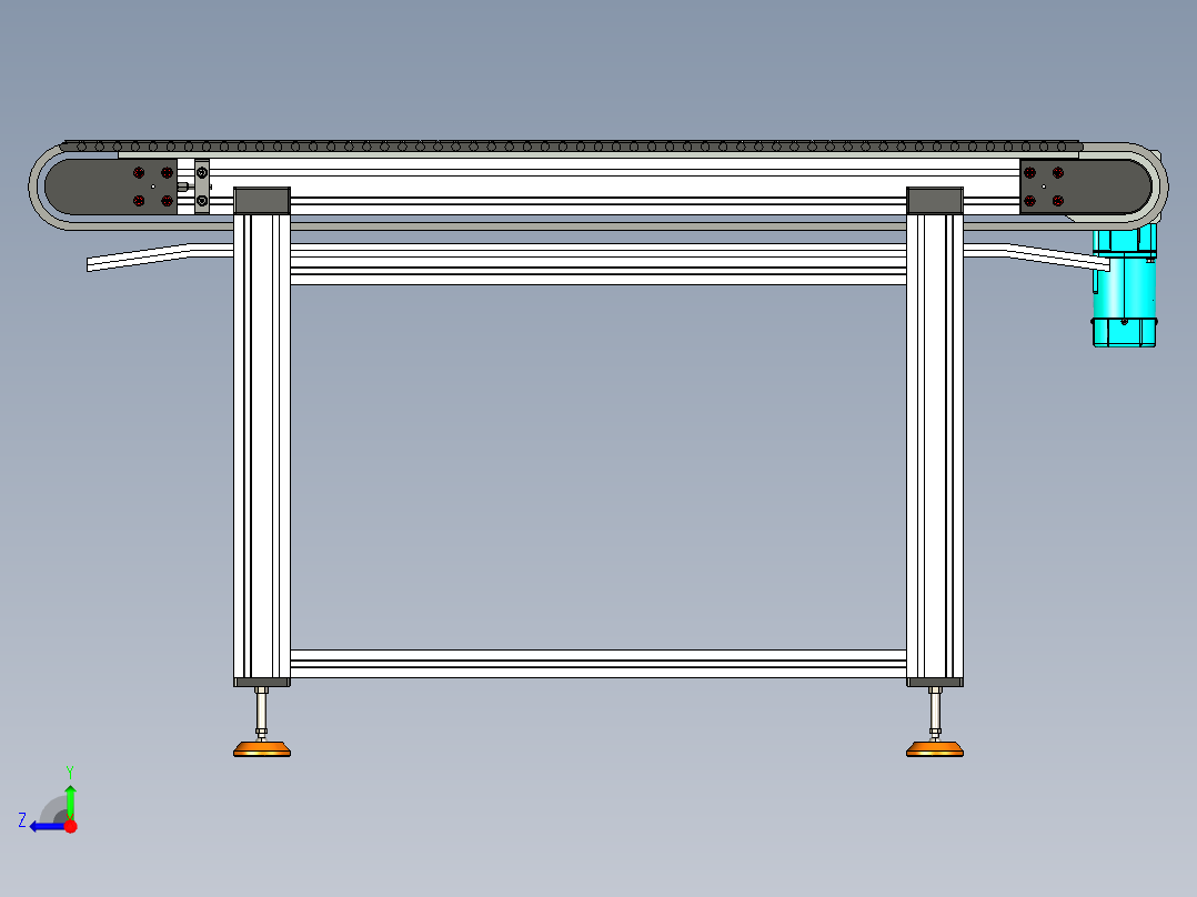 LE-XC4080-带工装带支座左直连驱动输送线右视图