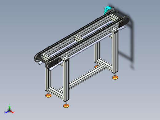 LE-XC4080-带工装带支座左直连驱动输送线正等轴测缩略图