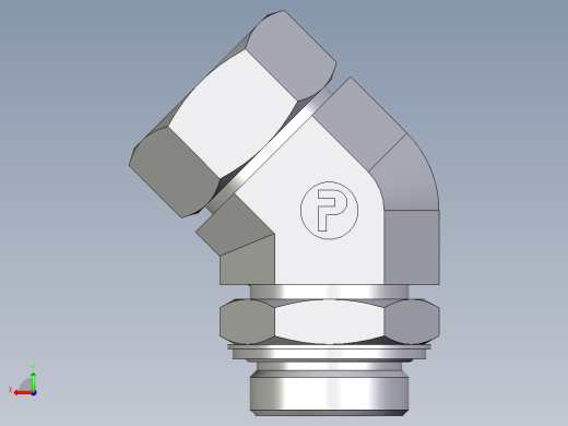 卡套式工业通用硬管接头EO_Adjustable_locknut_45_deg_elbow_VEE35ZLRCF后视缩略图