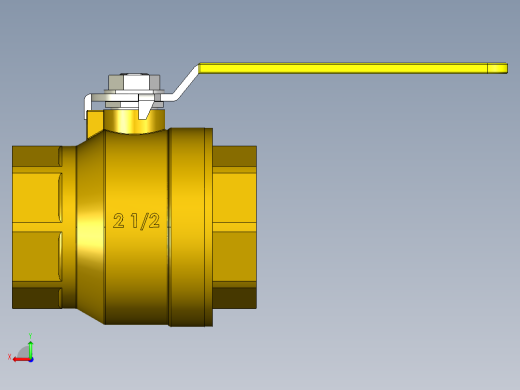 管道手动球阀-水管开关阀-手动阀门铜球阀DN65后视缩略图