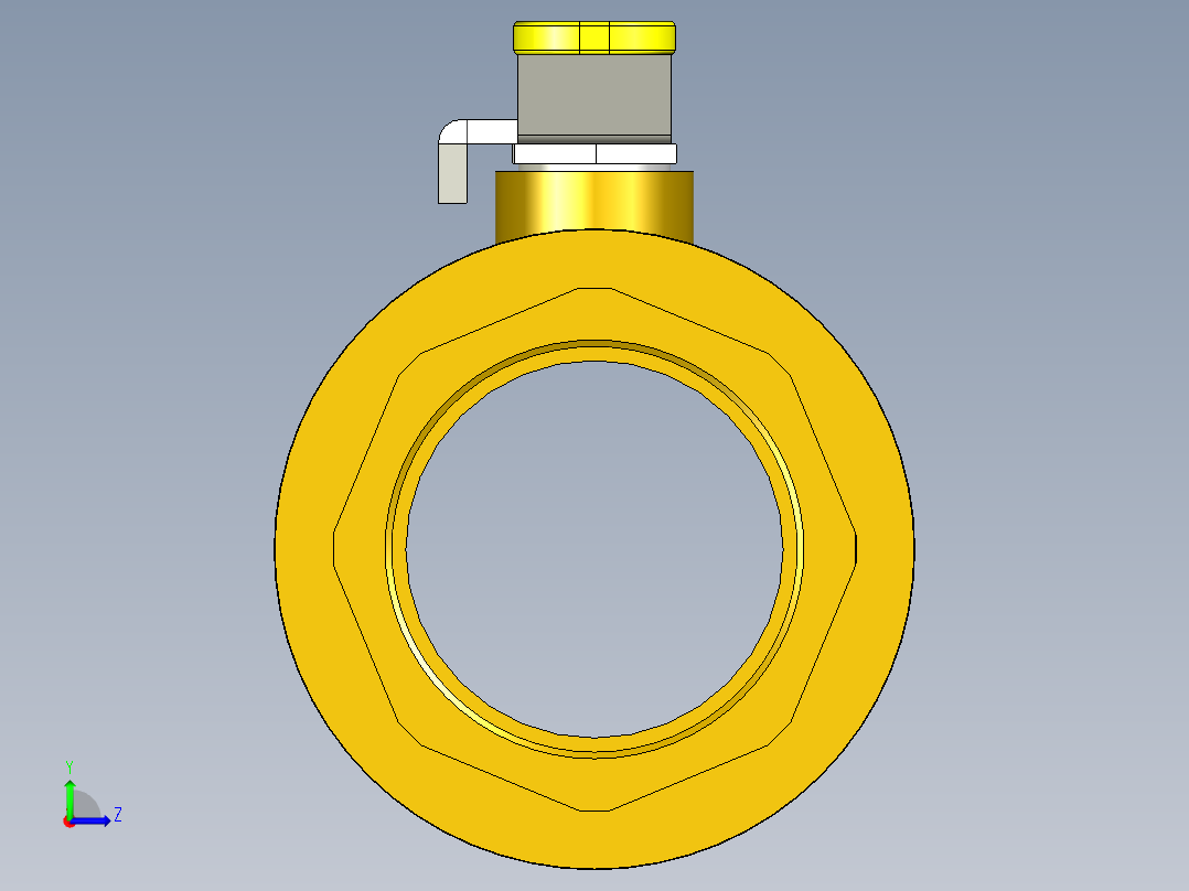 管道手动球阀-水管开关阀-手动阀门铜球阀DN65左视图