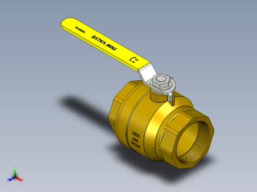 管道手动球阀-水管开关阀-手动阀门铜球阀DN65正等轴测缩略图