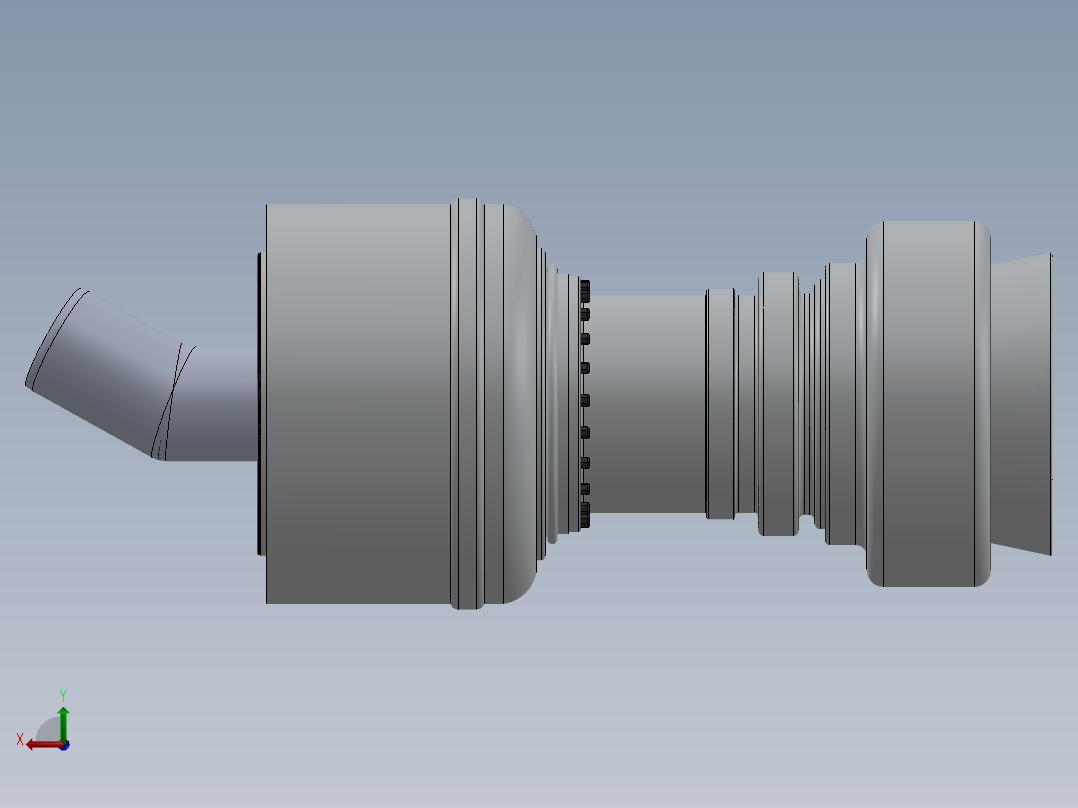 喷气推进发动机简易剖面后视图