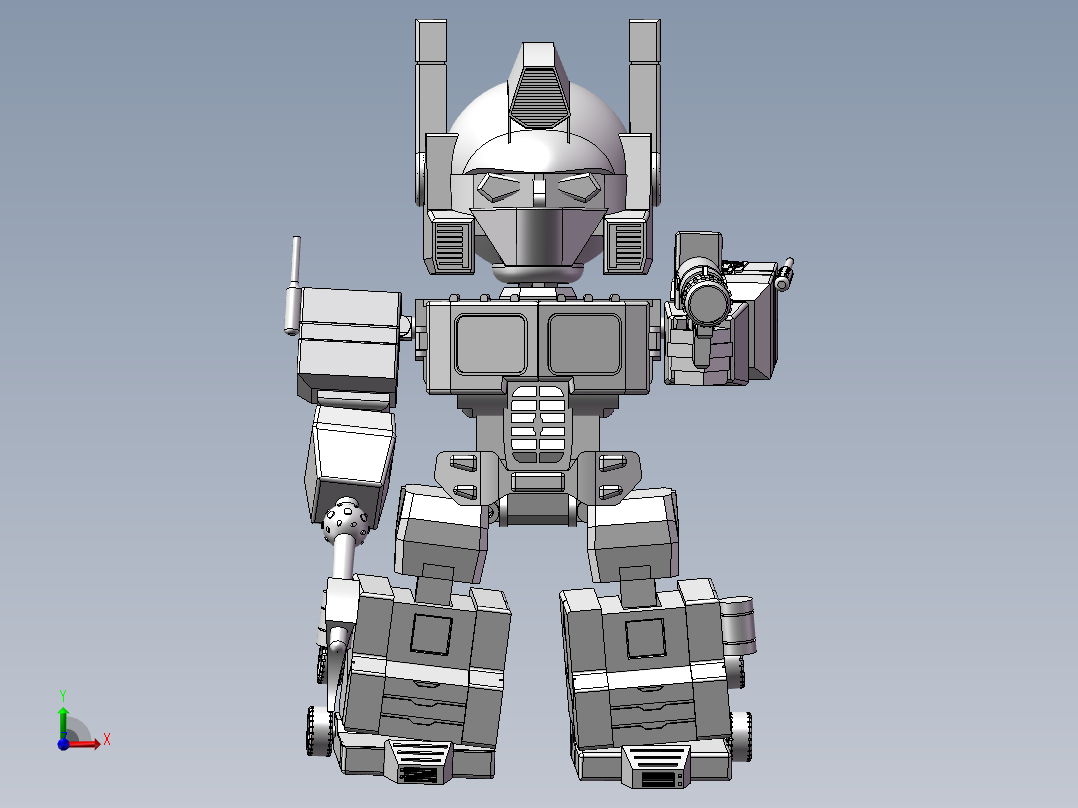 Q版变形金刚擎天柱前视图