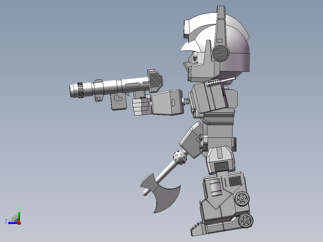 Q版变形金刚擎天柱右视图