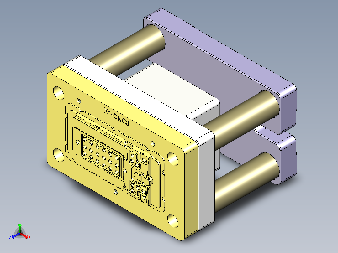 X1-CNC8笔记本CNC工装夹具三维模型-0130主视图