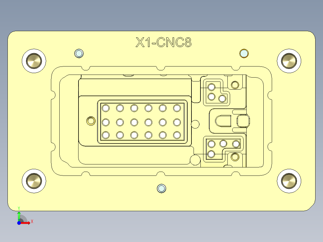 X1-CNC8笔记本CNC工装夹具三维模型-0130前视图
