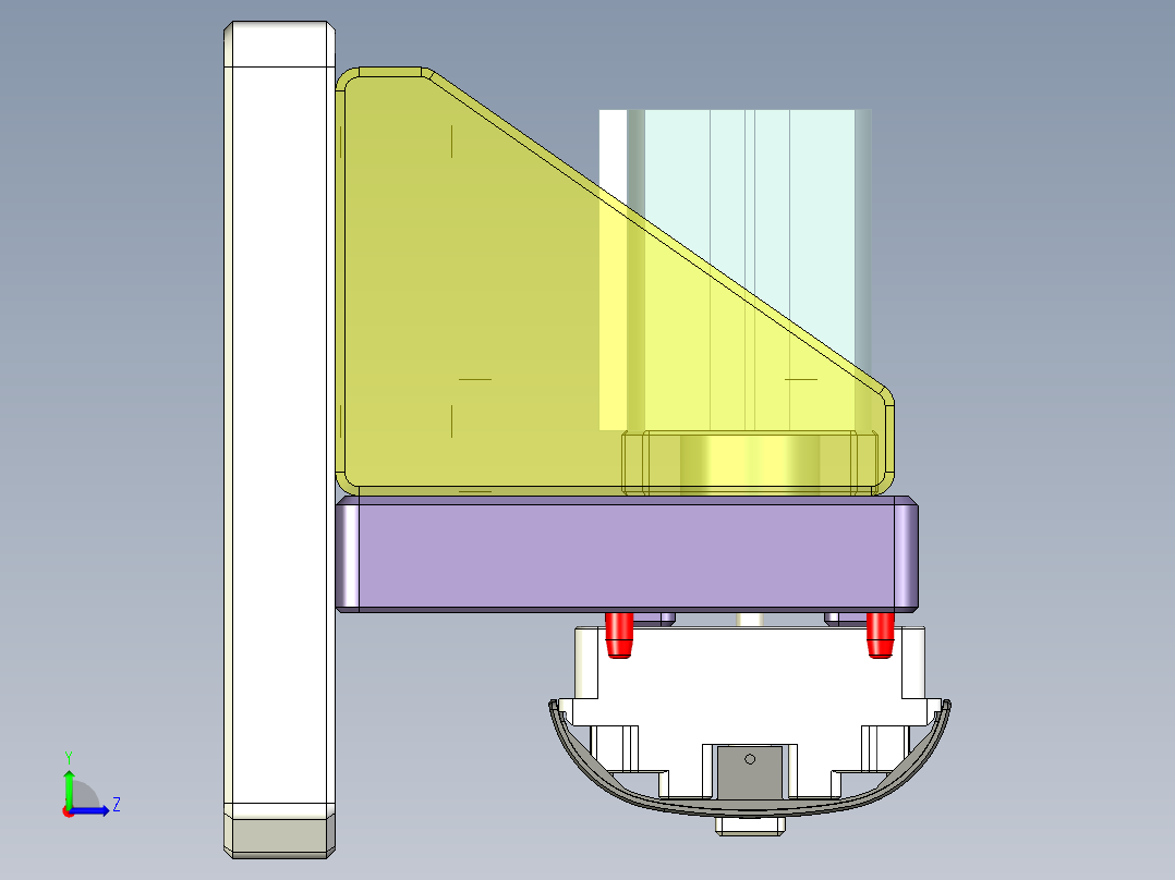 音响外壳CNC铣侧孔治具模型左视图