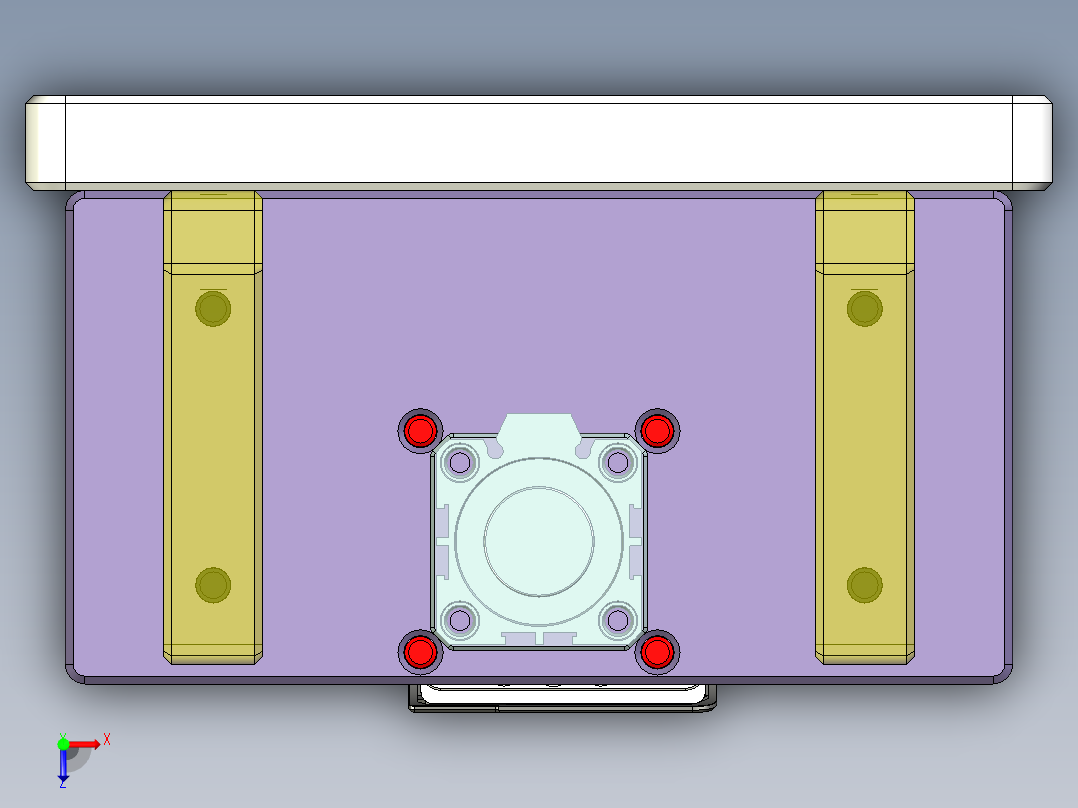 音响外壳CNC铣侧孔治具模型俯视图
