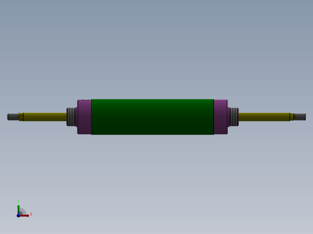 圆形气动缸（双杆）63x16x170 mm前视图