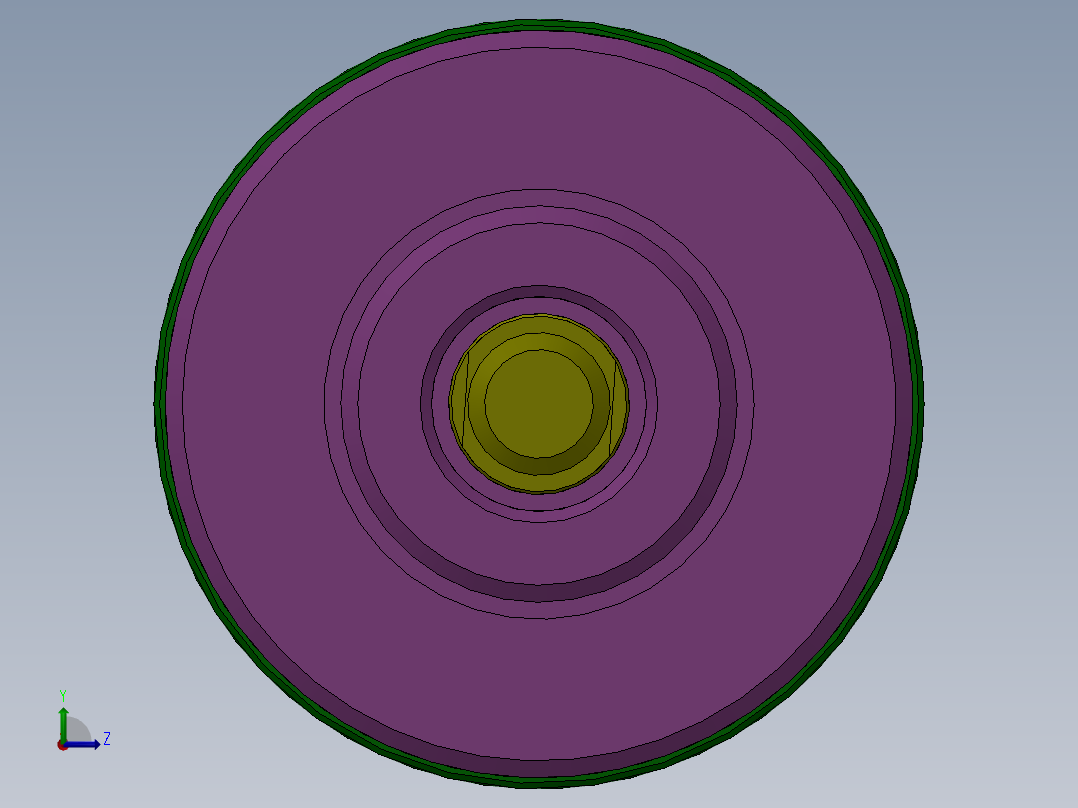 圆形气动缸（双杆）63x16x170 mm左视图