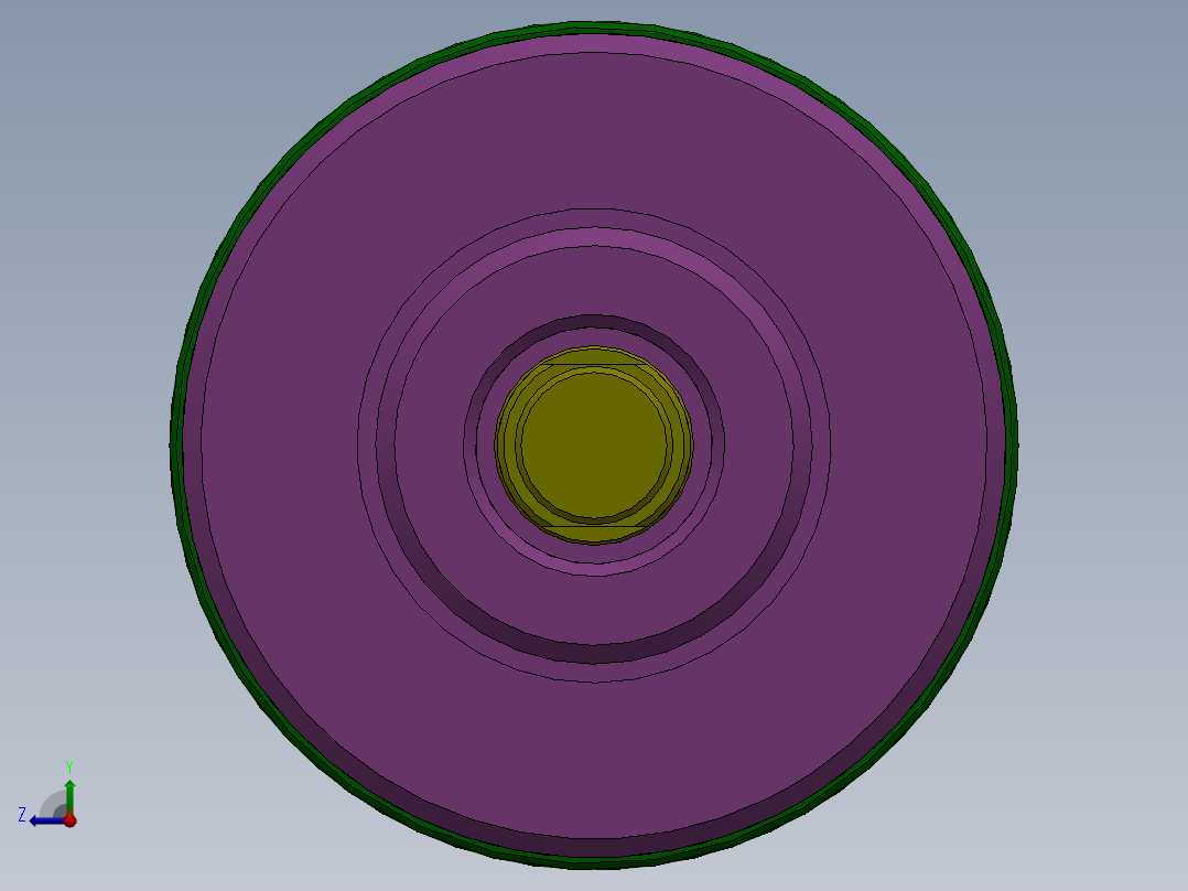 圆形气动缸（双杆）63x16x170 mm右视图