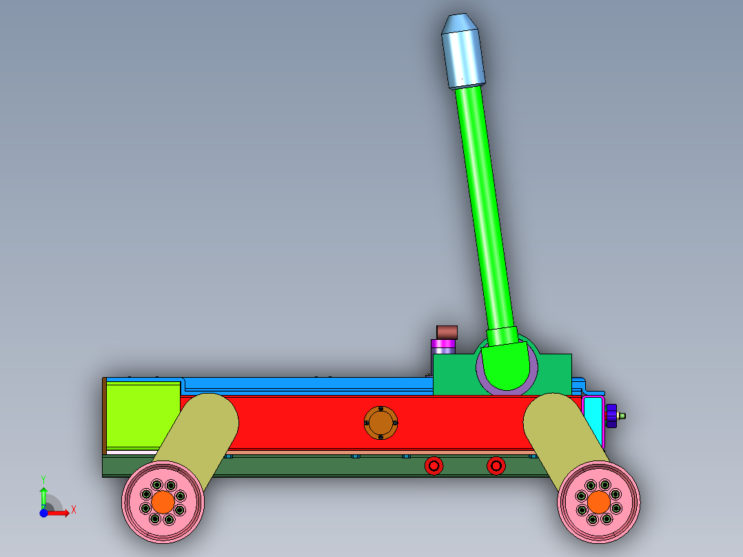 果园无人植保车喷雾装置前视图