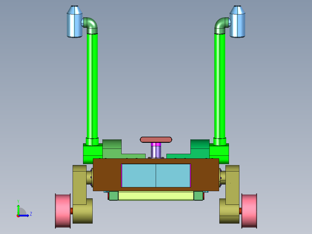 果园无人植保车喷雾装置左视图