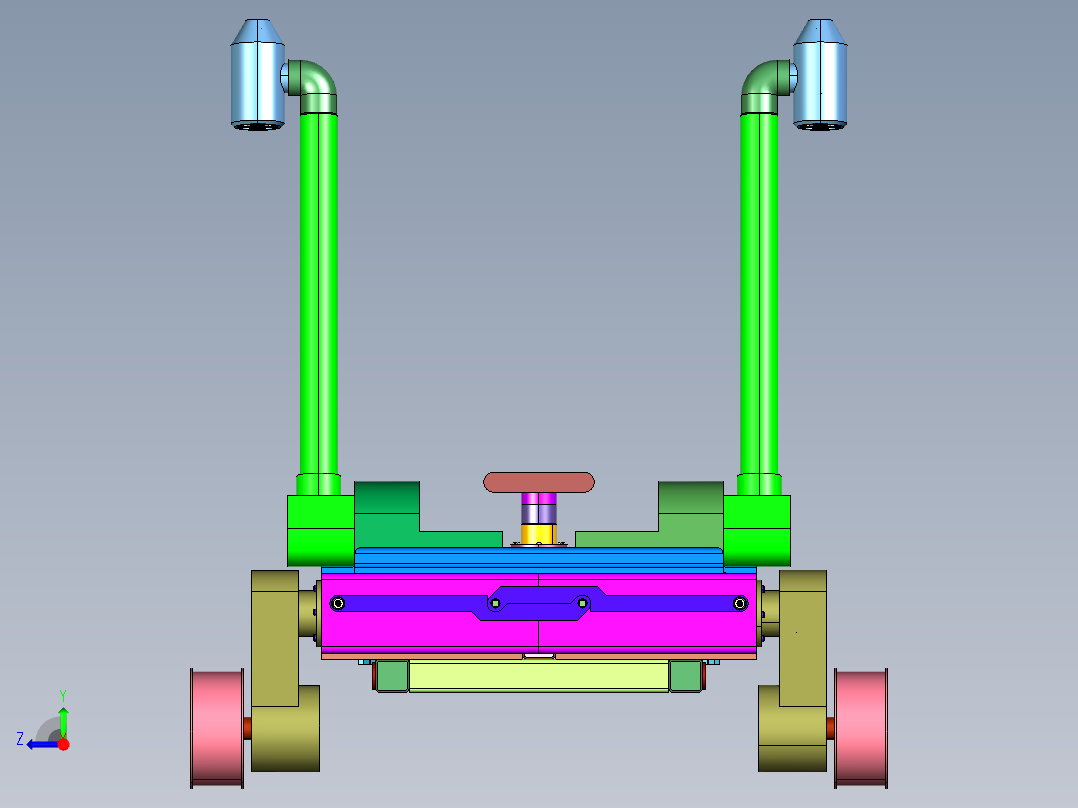 果园无人植保车喷雾装置右视图