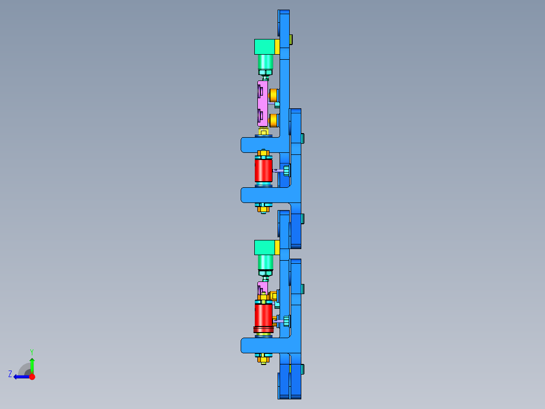 3款钻横孔及2款铣U槽夹具右视图