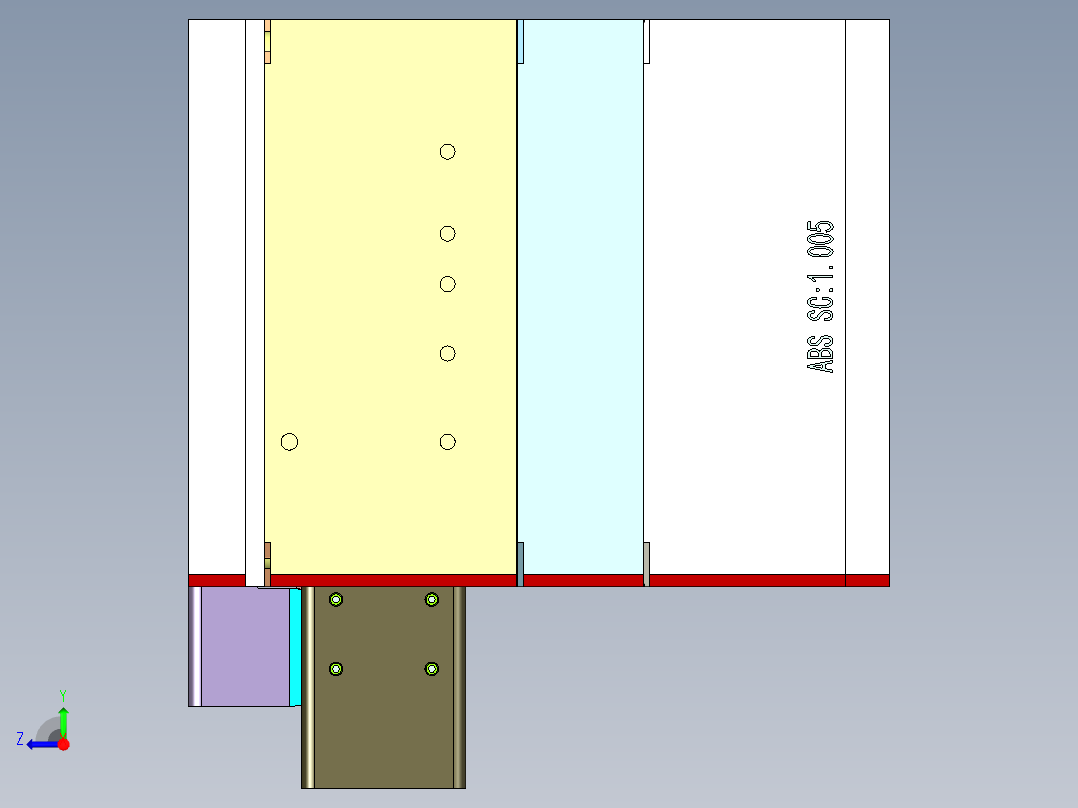 豆浆机主体（前模滑块）右视图