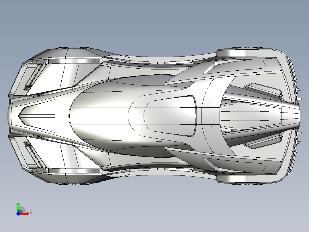 跑车外壳造型 STP IGS格式前视图