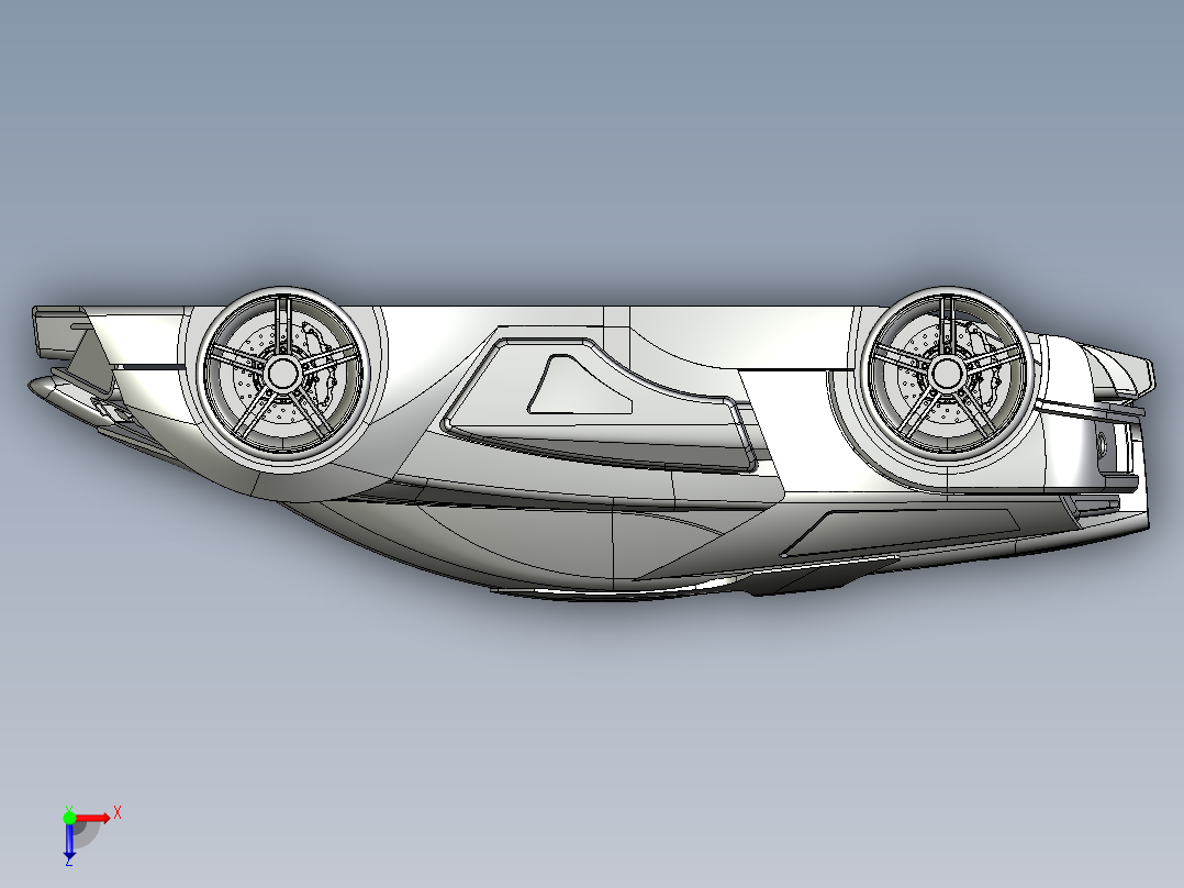跑车外壳造型 STP IGS格式俯视图