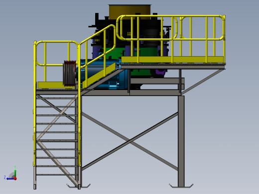 破碎机、圆锥破碎机设备平台右视缩略图