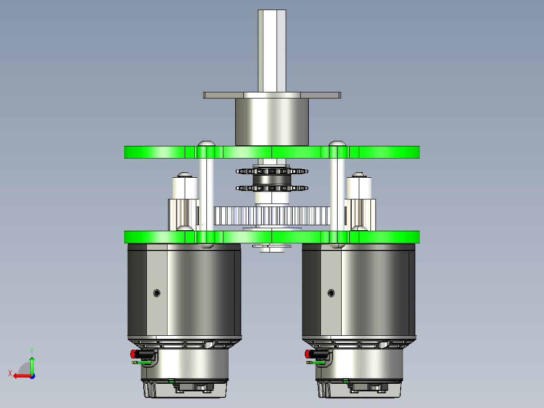 FRC 3200传动齿轮箱3D数模图纸 STEP格式后视图