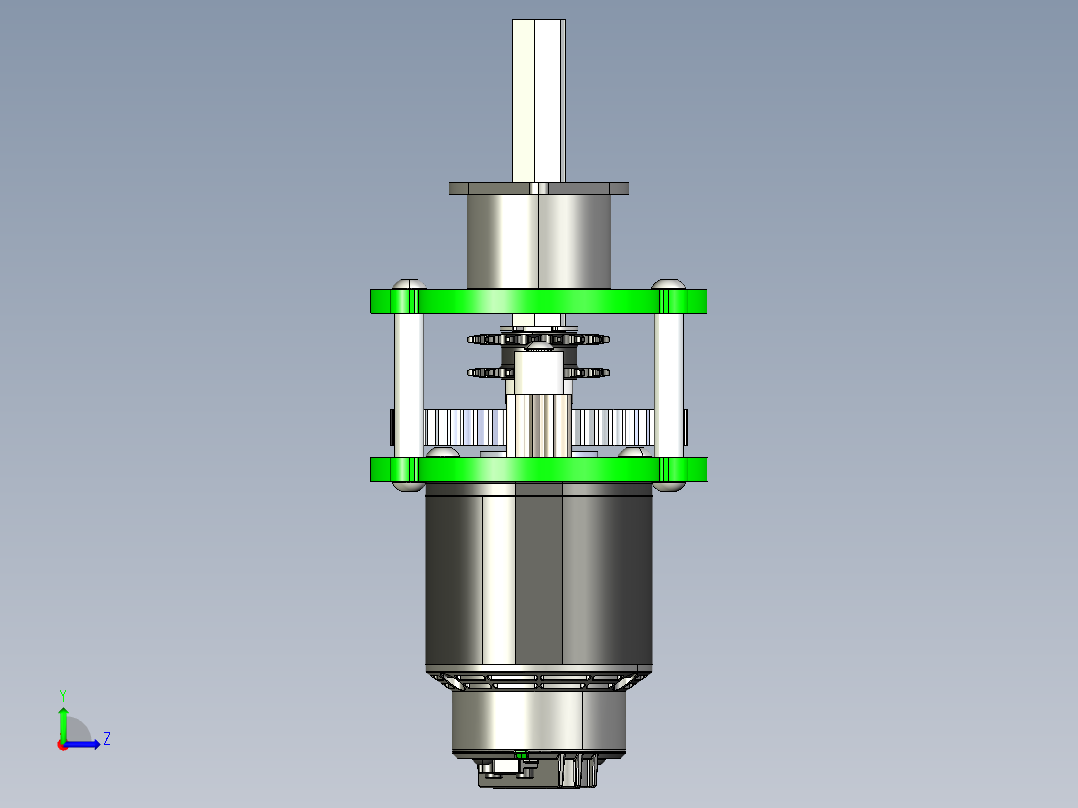 FRC 3200传动齿轮箱3D数模图纸 STEP格式左视图