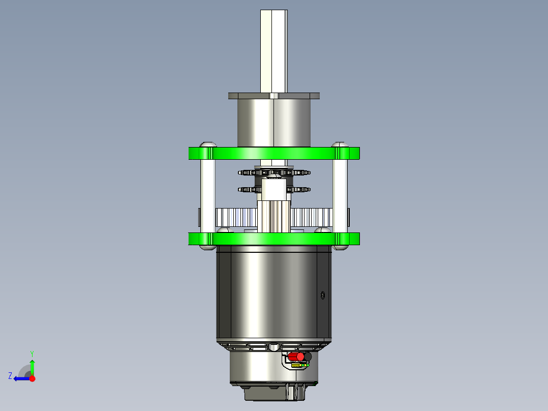 FRC 3200传动齿轮箱3D数模图纸 STEP格式右视图