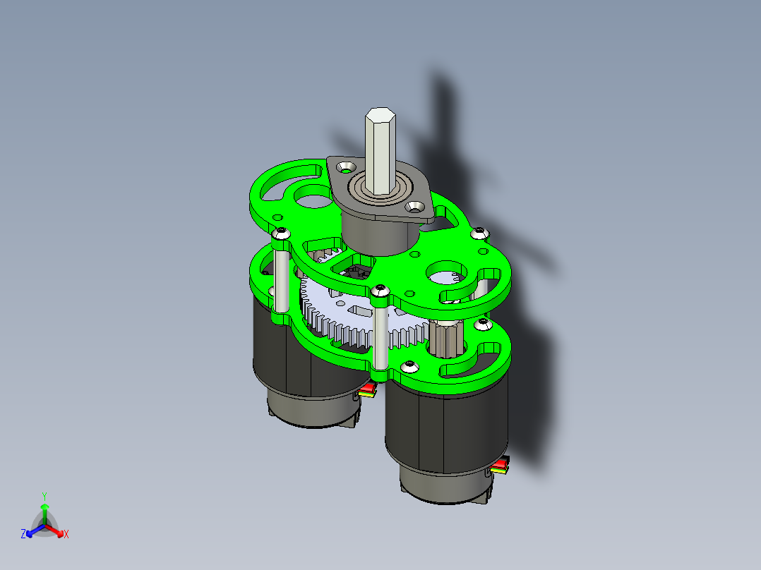FRC 3200传动齿轮箱3D数模图纸 STEP格式正等轴测图