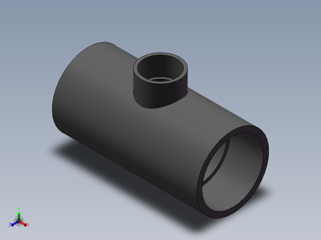 UPVC_RTEE_DN125_50正等轴测图