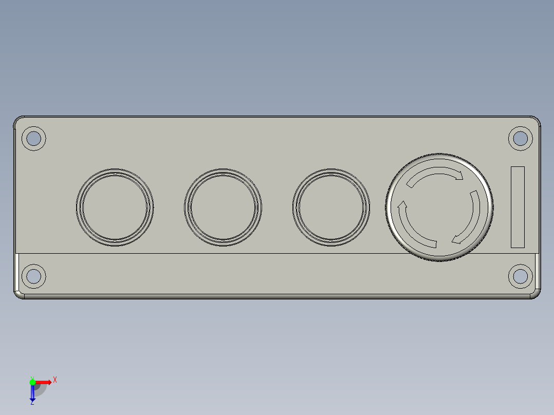 四连按钮盒装配体俯视图