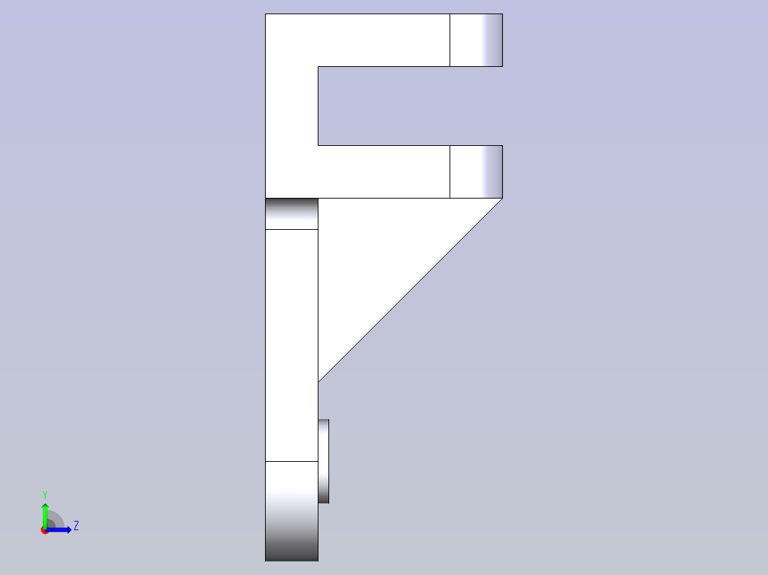 FreeCAD支撑架左视图