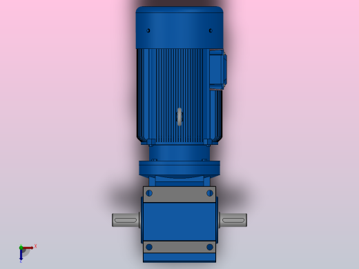 S37底脚轴伸式安装斜齿-蜗轮蜗杆减速机S37-Y0.25-4P-10.27-M1-0°-A+B俯视缩略图