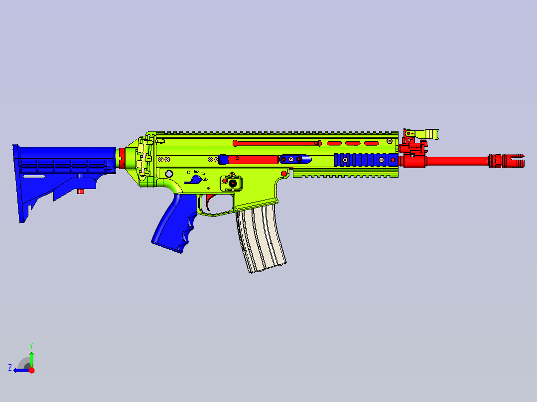 FN Scar-16 Reference Model右视图