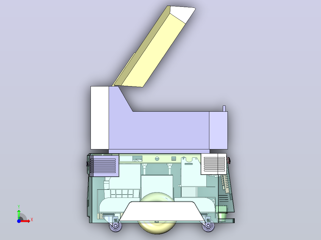仓储物流AGV自动引导运输小车3D前视图