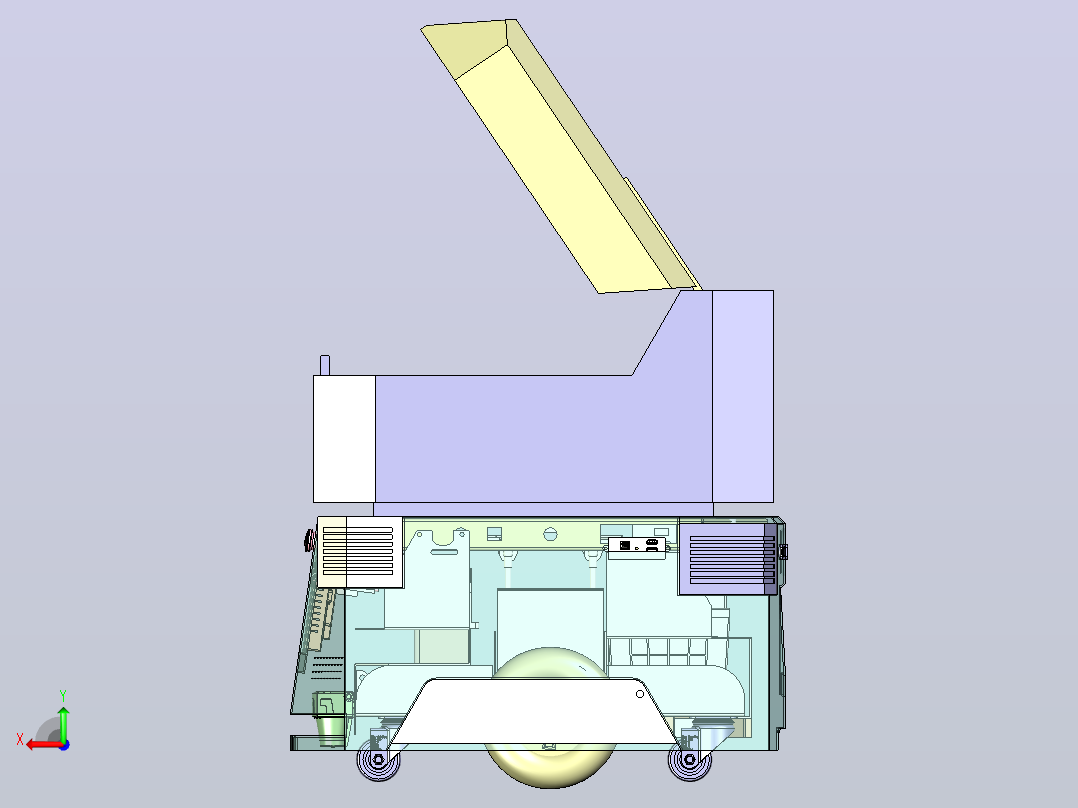 仓储物流AGV自动引导运输小车3D后视图