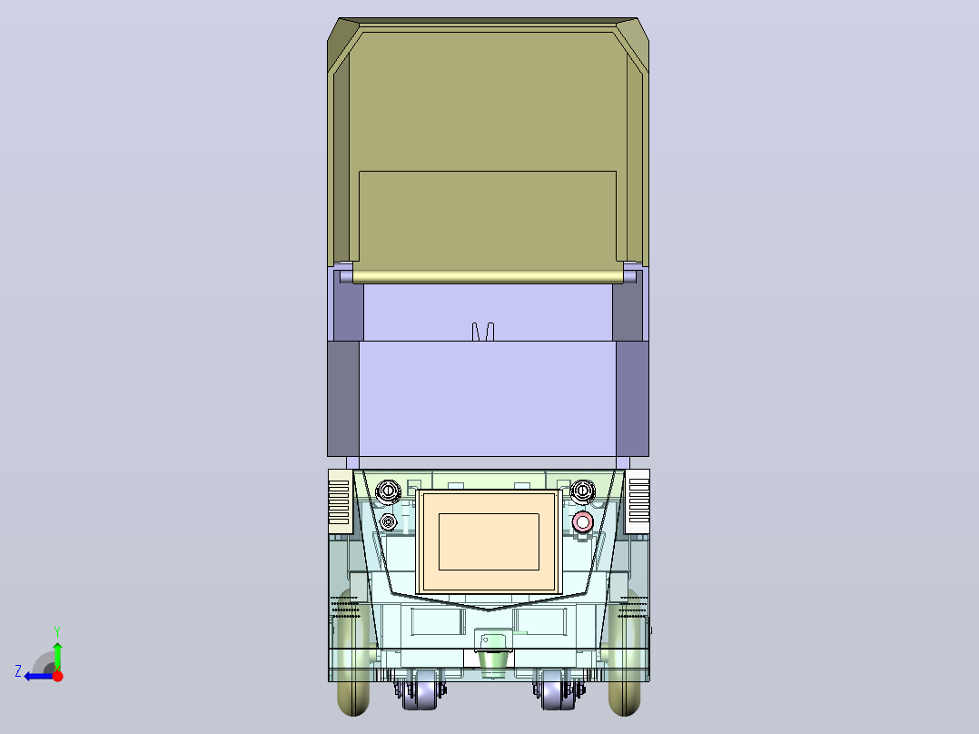 仓储物流AGV自动引导运输小车3D右视图