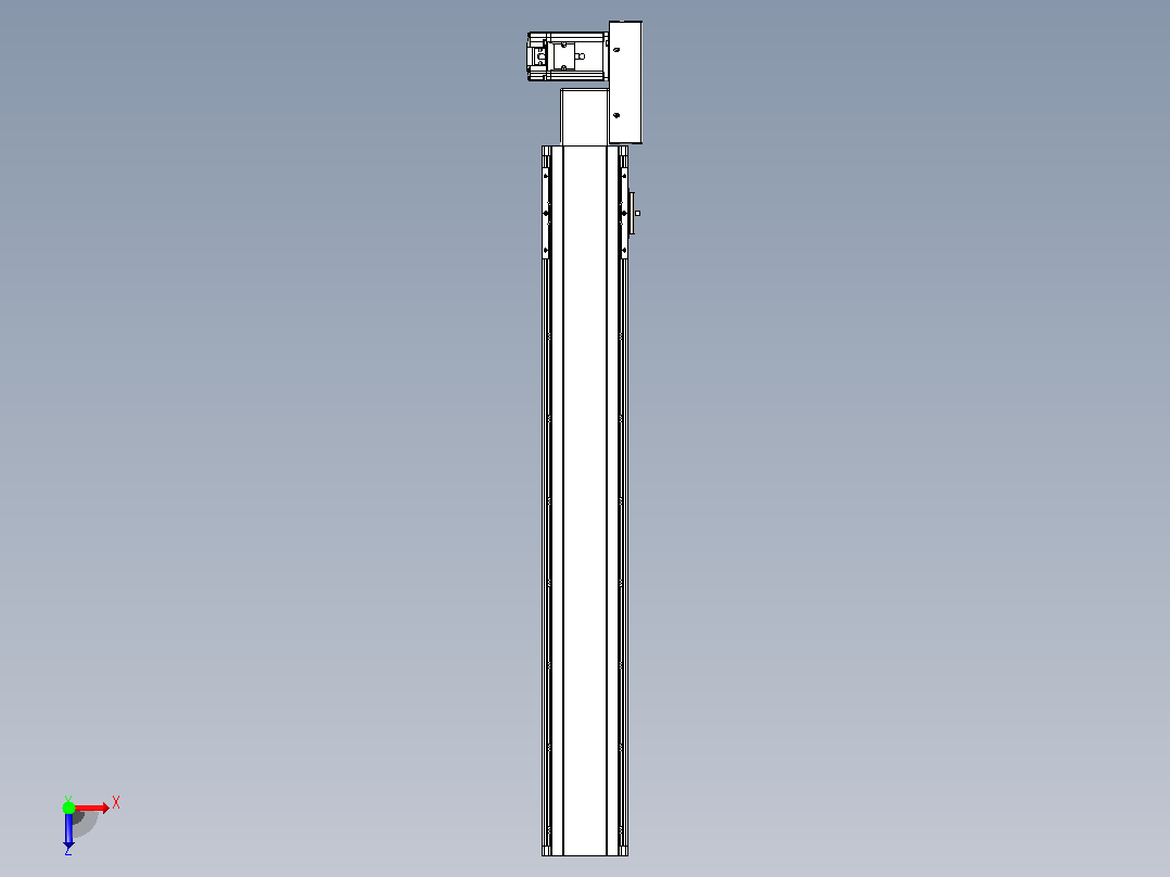 皮带直线轴半封闭可选导轨TPA-HNB-105D-90-L650-ML-C-P20-N3俯视图
