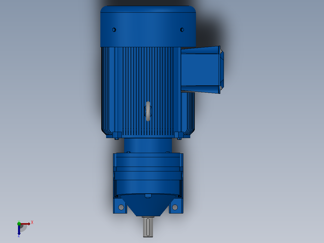 RX67底脚轴伸式安装斜齿轮减速机RX67-Y4-4P-112M-M1-0°俯视图